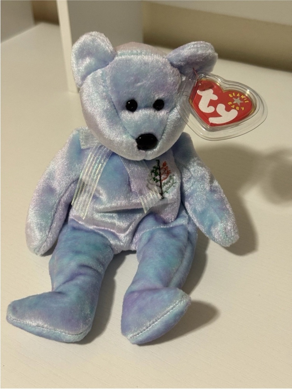 Ty Beanie Baby Issy Pastel Blue Plush Bear - Collectible Soft Toy New